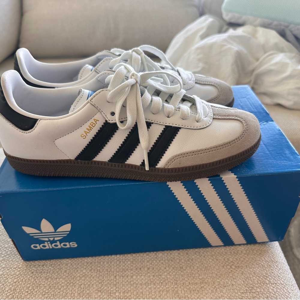Adidas Samba White and Black Sneakers